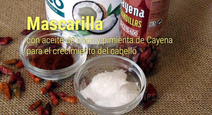 Mascarilla con aceite de coco y pimienta de Cayena para el crecimiento del cabello
