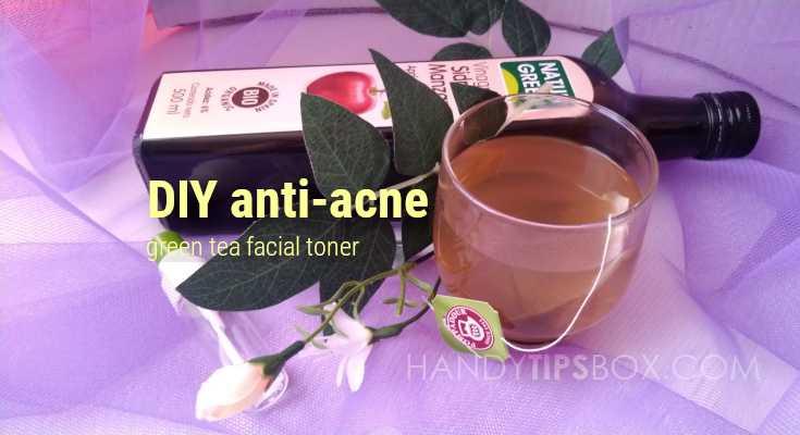 DIY anti-acne green tea facial toner