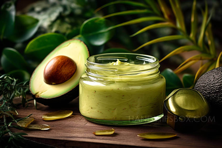Avocado mask for beauty and health of hair.